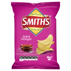 Smiths Crinkle Cut Salt & Vinegar 45g - Carton of 18 - $1.25/Unit + GST